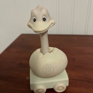 Precious Moments year 8  birthday trainCream Ostrich  ceramic piece